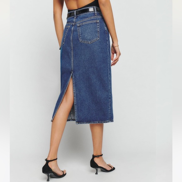 Reformation Dresses & Skirts - Reformation Jayde High Rise Denim Jean Midi Skirt